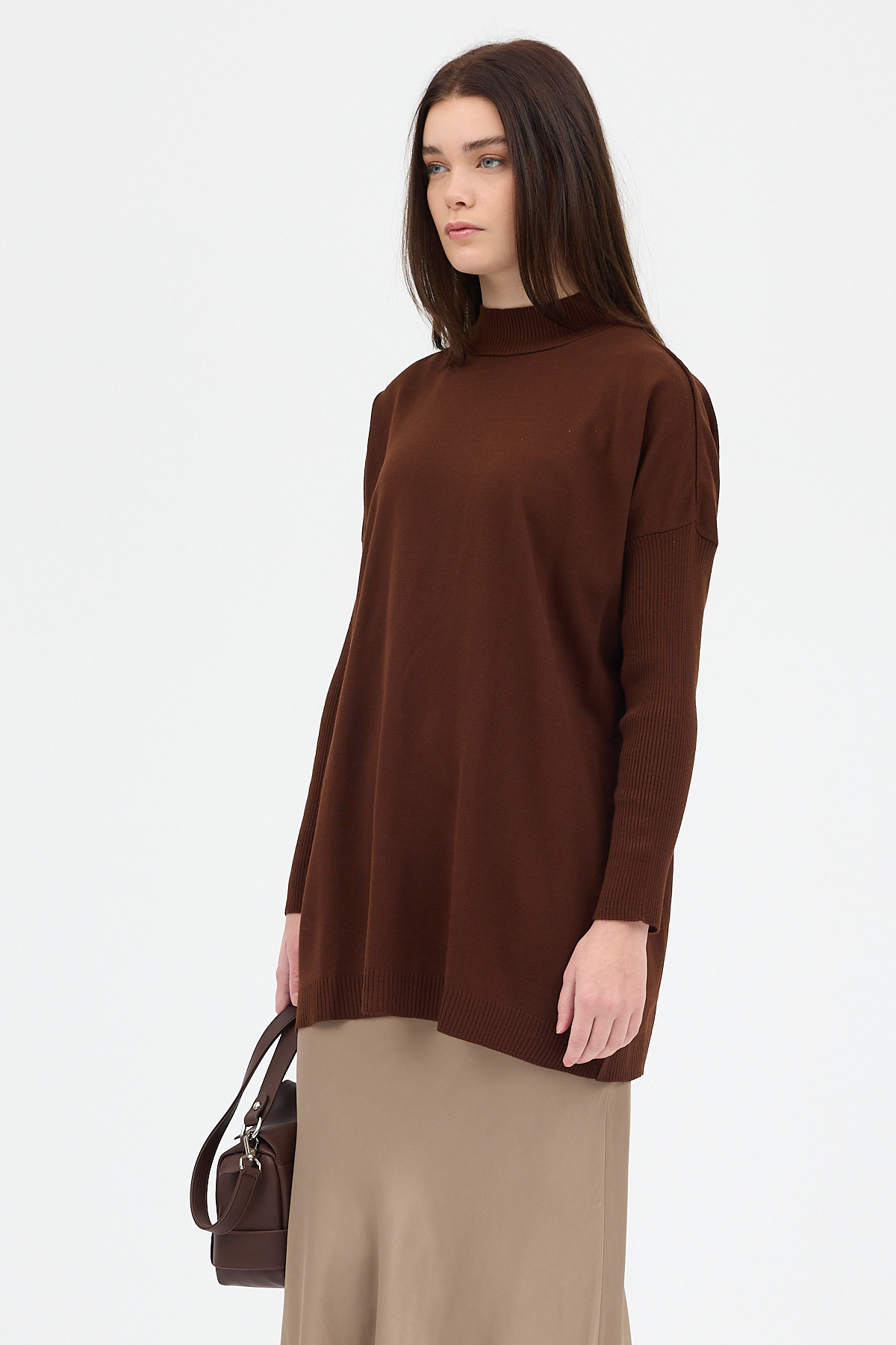 Acı Kahve Balıkçı Yaka Triko Tunik 5315 - 2