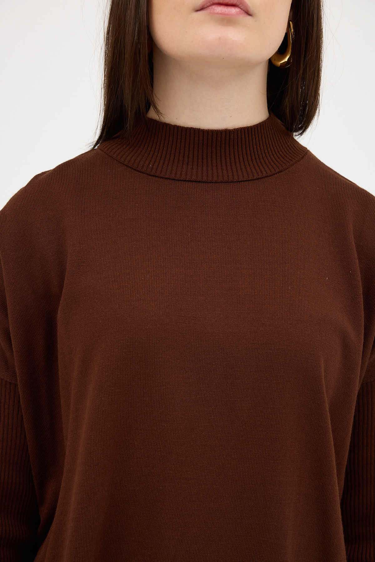 Acı Kahve Balıkçı Yaka Triko Tunik 5315 - 4