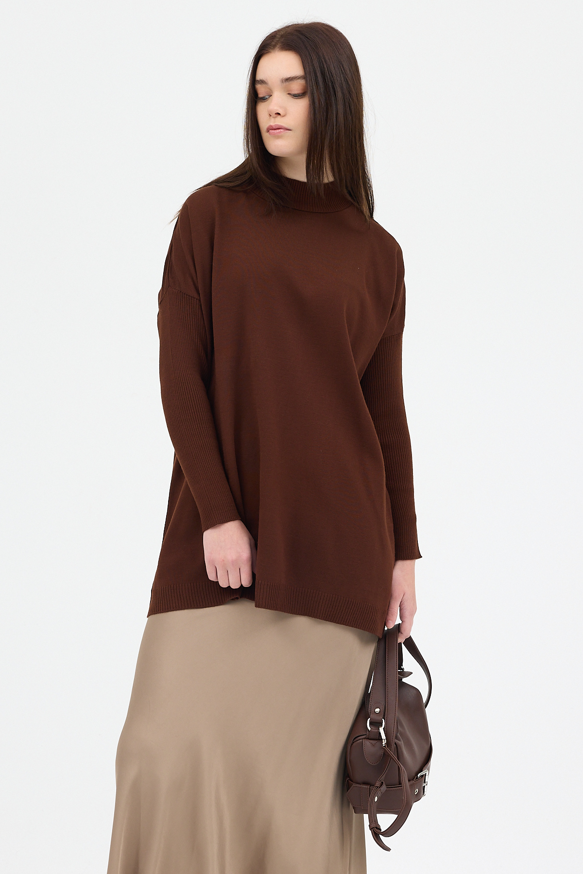 Acı Kahve Balıkçı Yaka Triko Tunik 5315 - 6