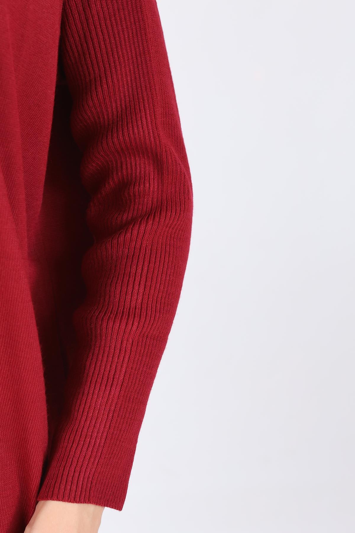 5315 Balıkçı Yaka Tunik Bordo - 6