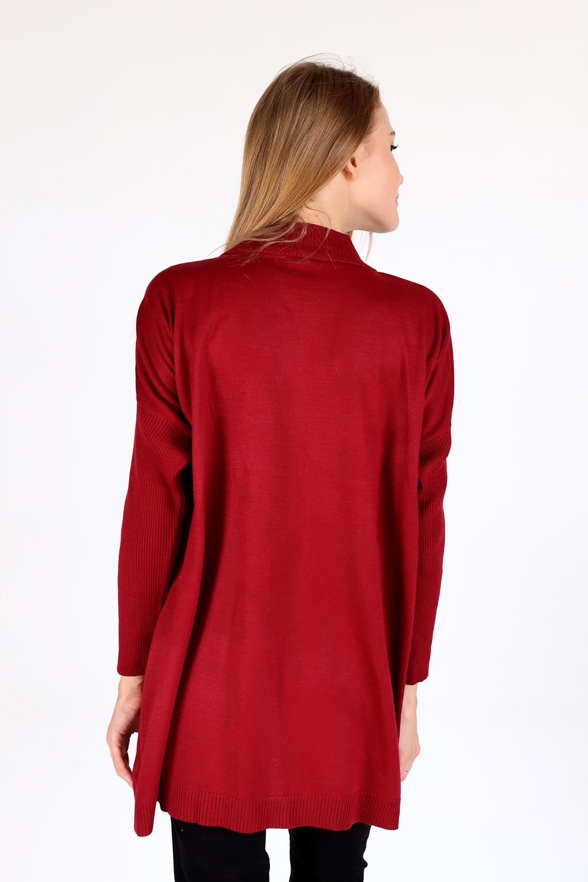 5315 Balıkçı Yaka Tunik Bordo - 5