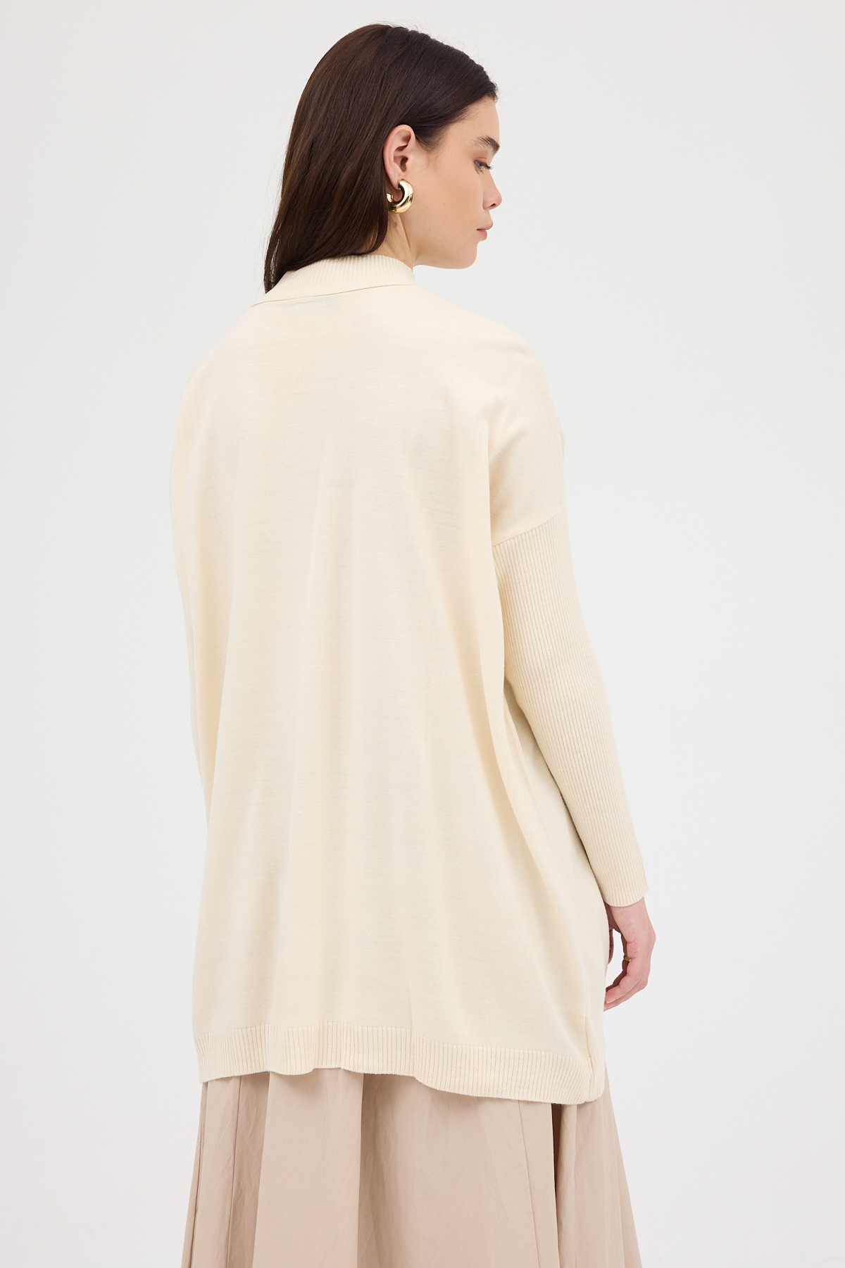 Ekru Balıkçı Yaka Triko Tunik 5315 - 5