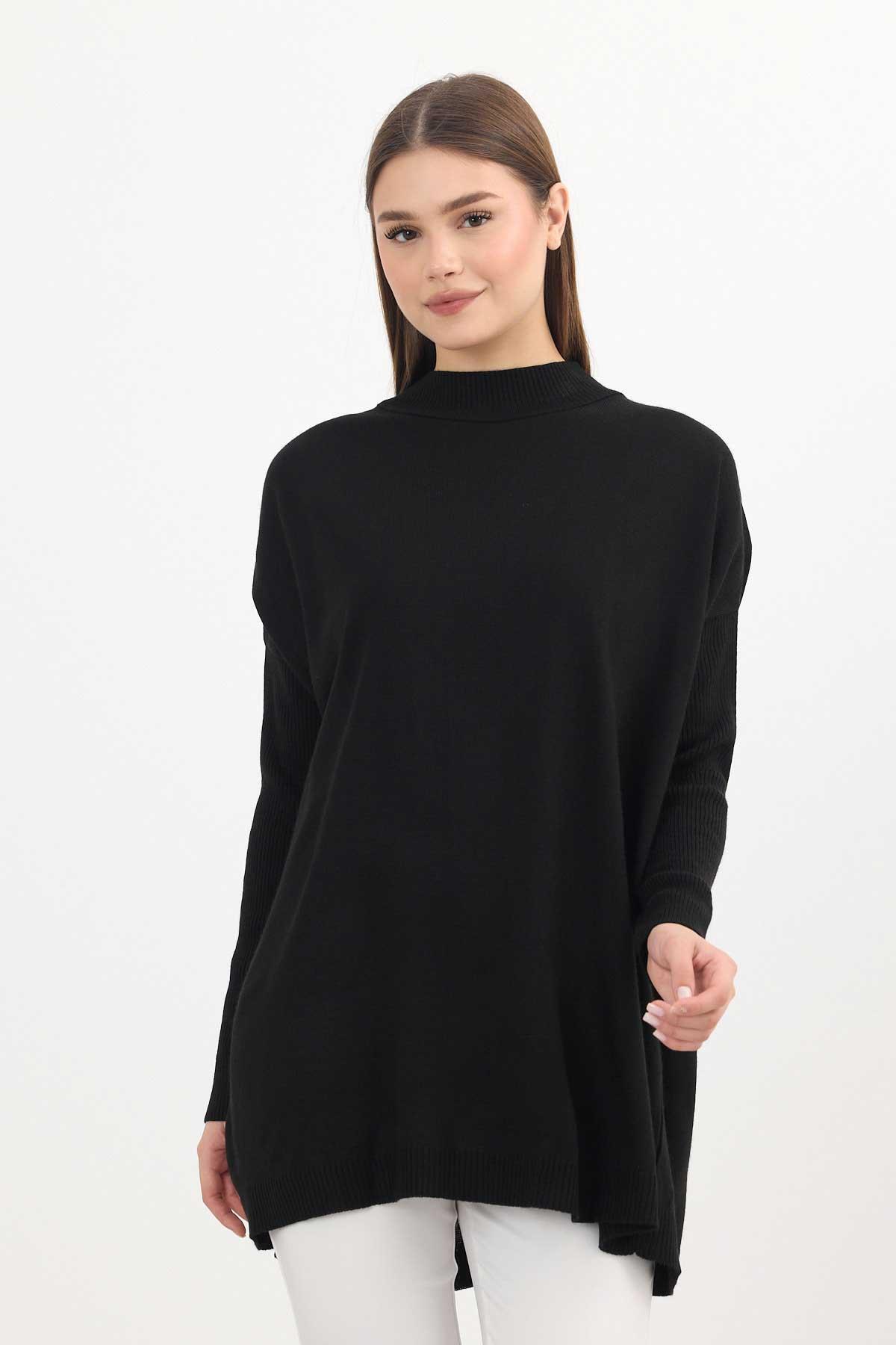 Siyah Balıkçı Yaka Triko Tunik 5315 - 7
