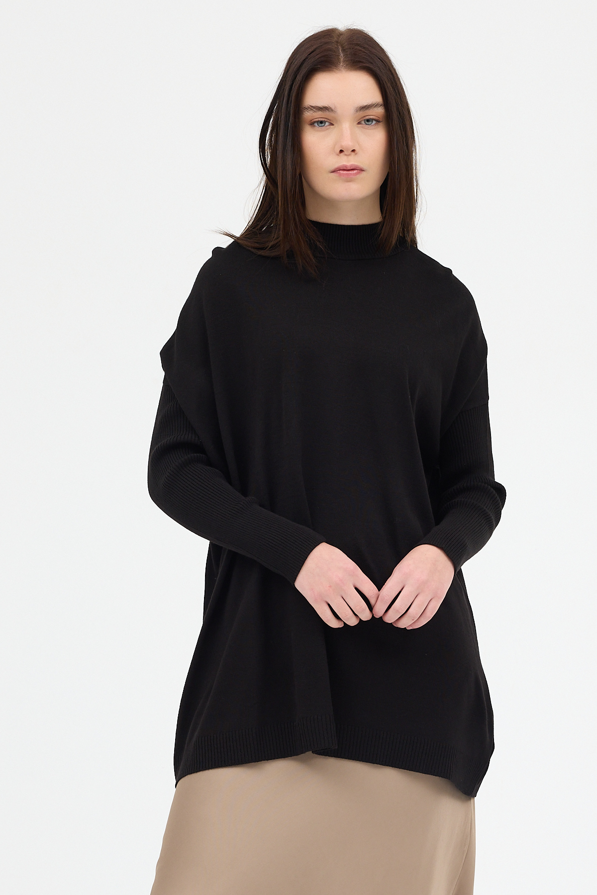 Siyah Balıkçı Yaka Triko Tunik 5315 - RAYS