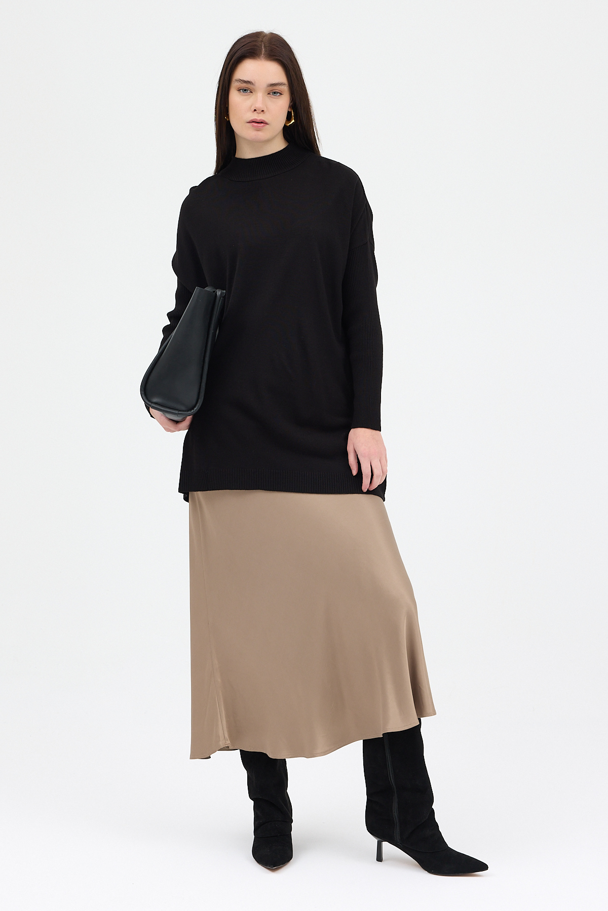 Siyah Balıkçı Yaka Triko Tunik 5315 - 3