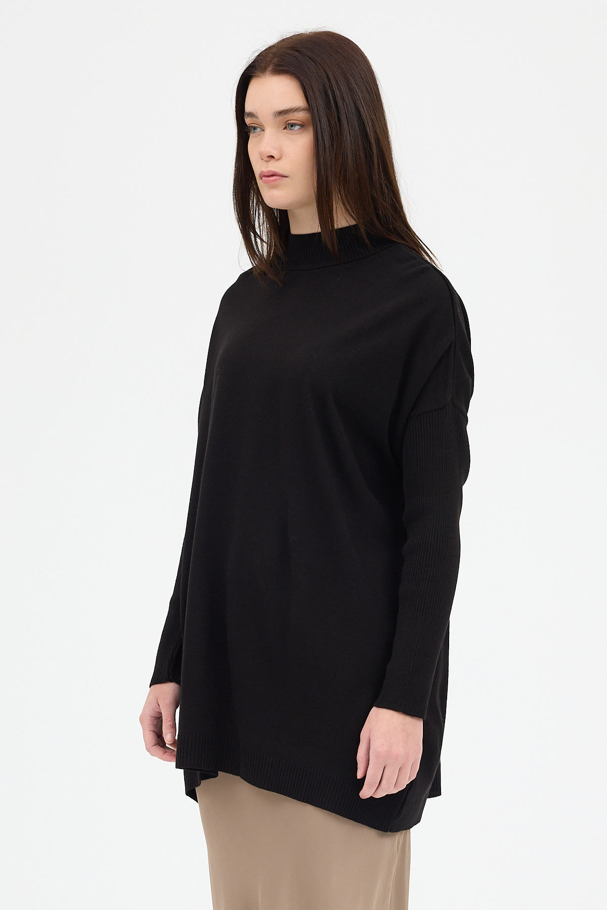 Siyah Balıkçı Yaka Triko Tunik 5315 - 2