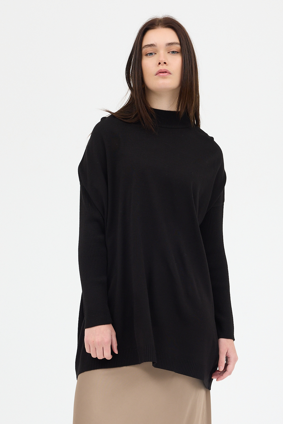 Siyah Balıkçı Yaka Triko Tunik 5315 - 7