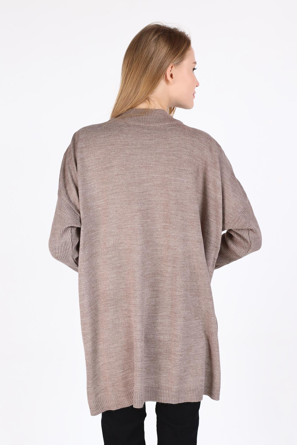 5315 Balıkçı Yaka Tunik Vizon - 5