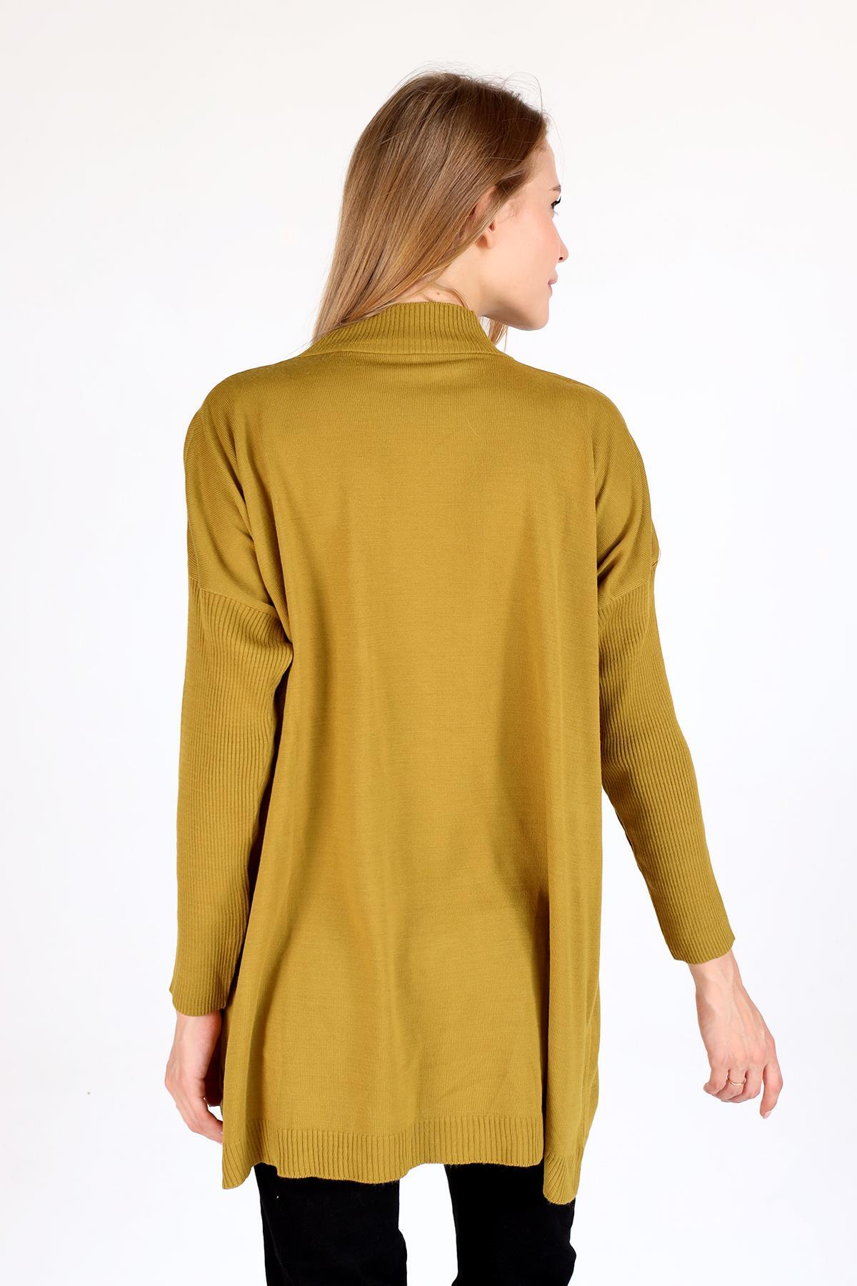 Yağ Yeşili Balıkçı Yaka Triko Tunik 5315 - 5