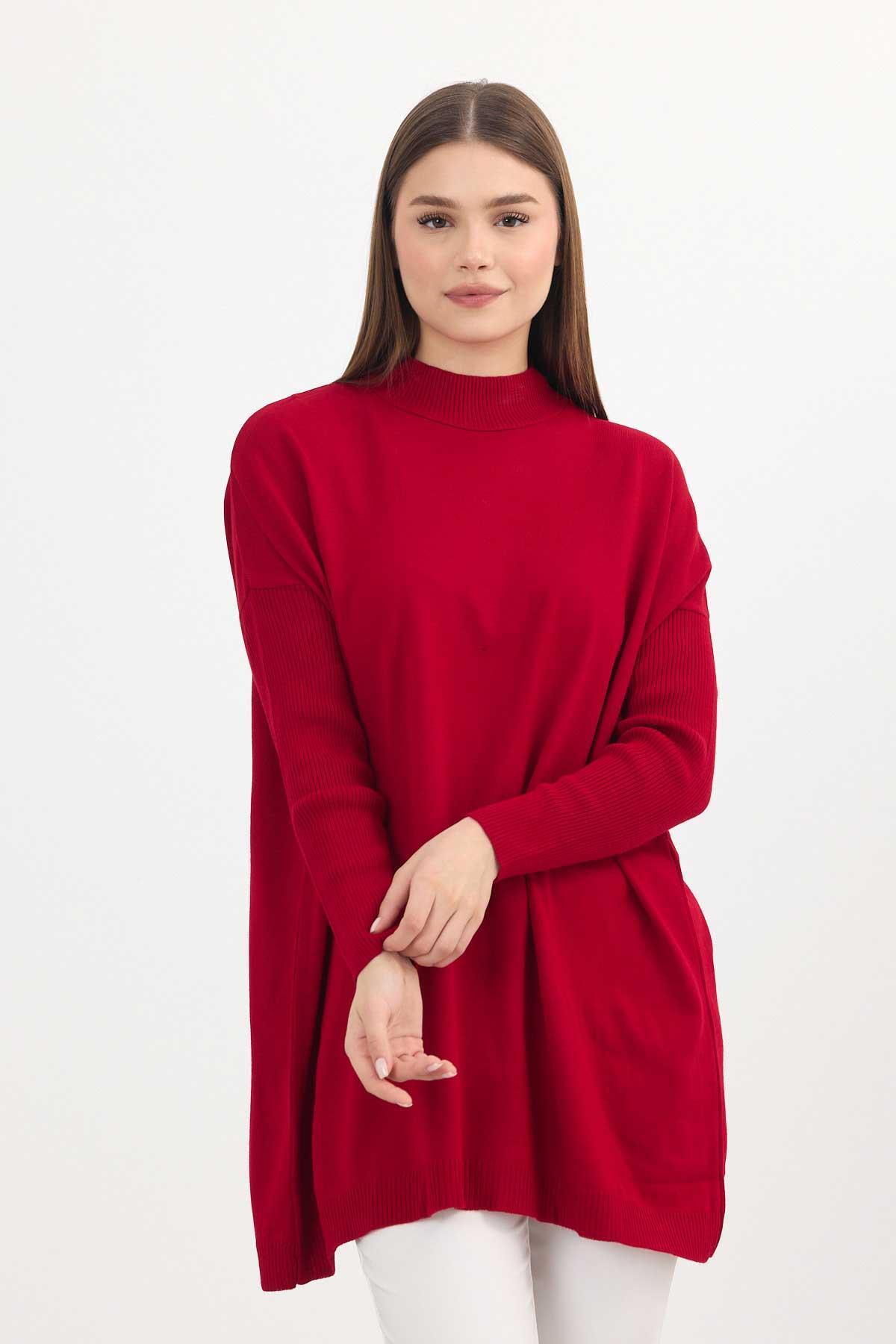 5315 Balıkçı Yaka Tunik Kırmızı - 6
