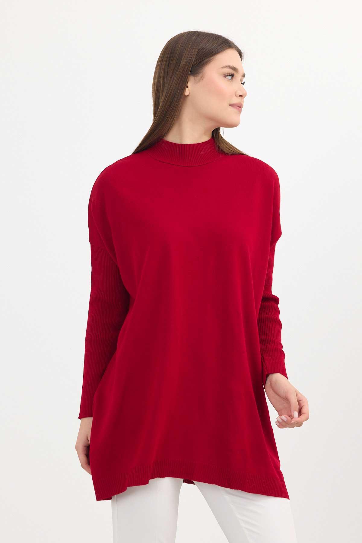 5315 Balıkçı Yaka Tunik Kırmızı - 8