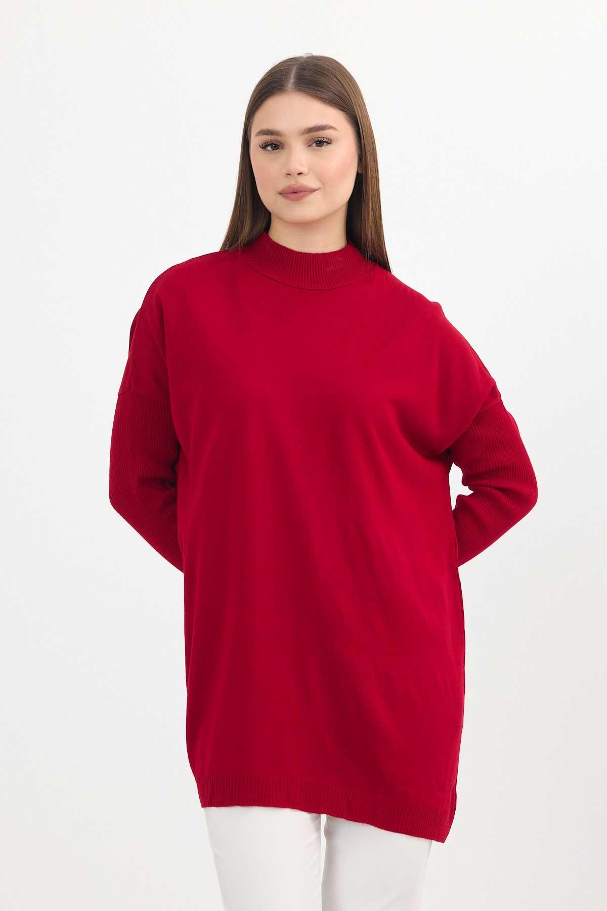 5315 Balıkçı Yaka Tunik Kırmızı - 1