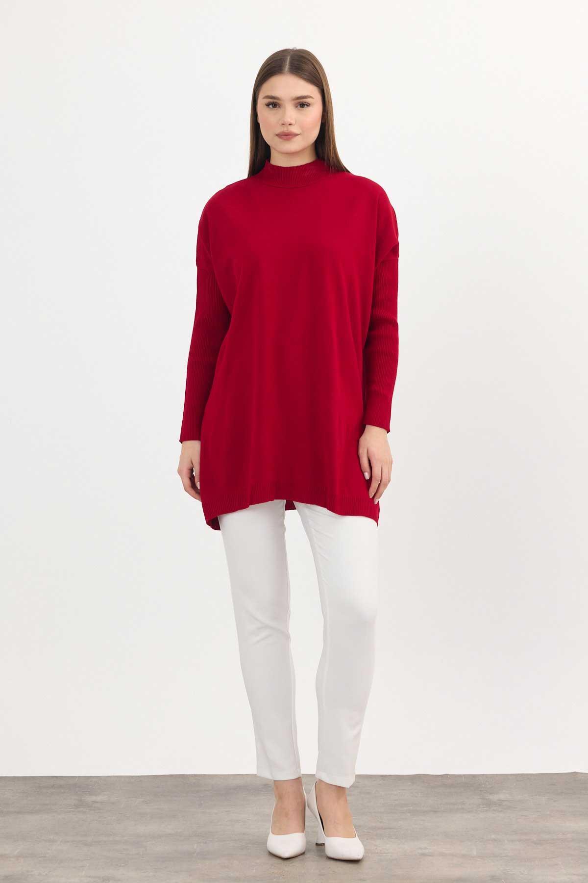 Kırmızı Balıkçı Yaka Tunik 5315 - 2