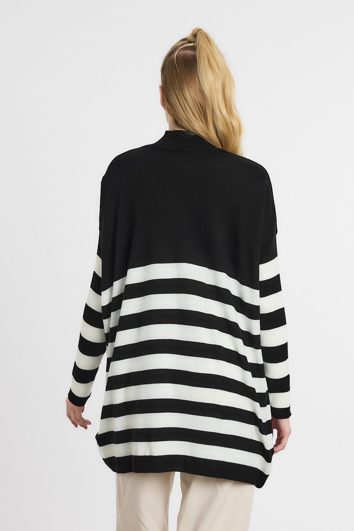 Siyah Kalın Çizgili Tunik 5325 - 5