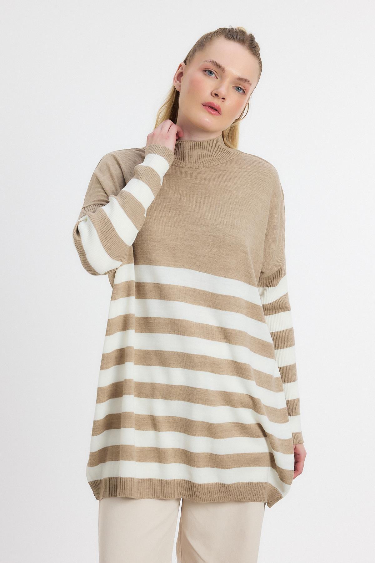 Vizon Kalın Çizgili Tunik 5325 - 6