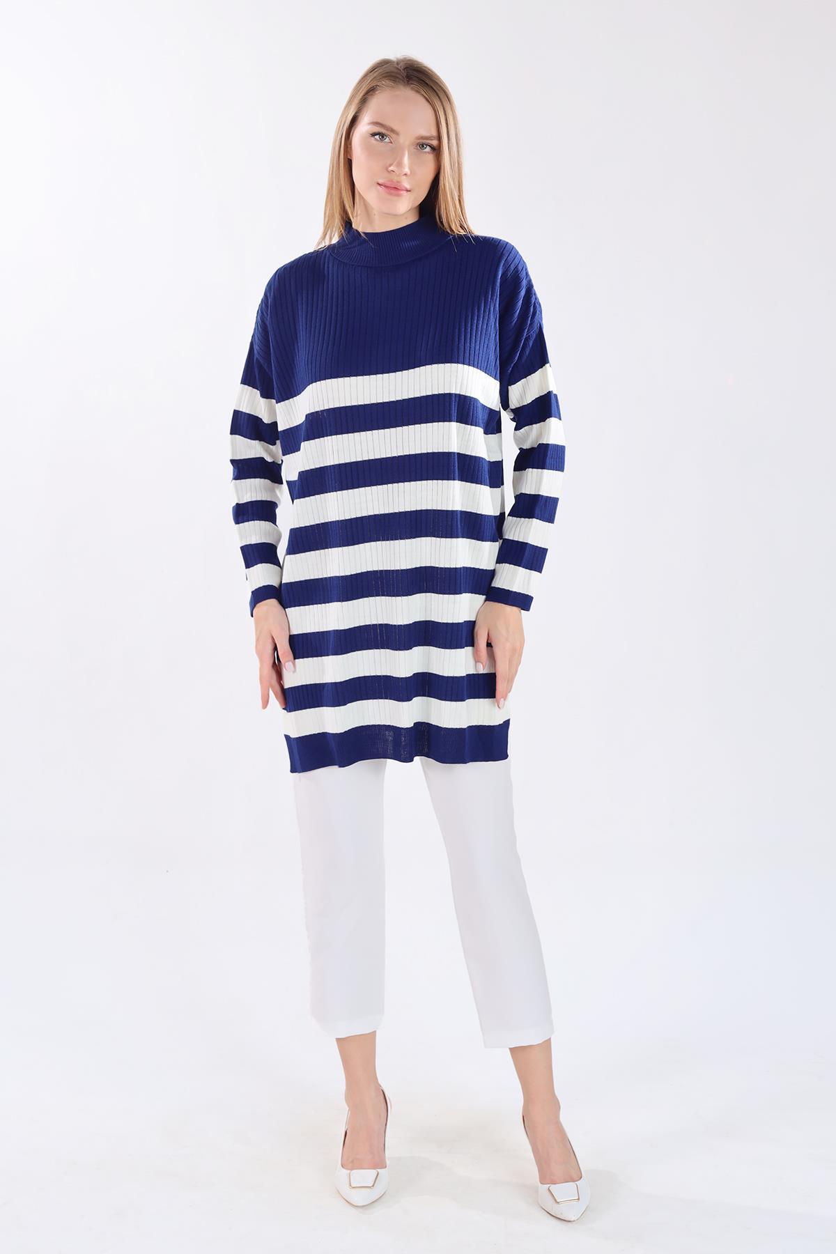 5330 Çizgili Triko Tunik Laci - 3