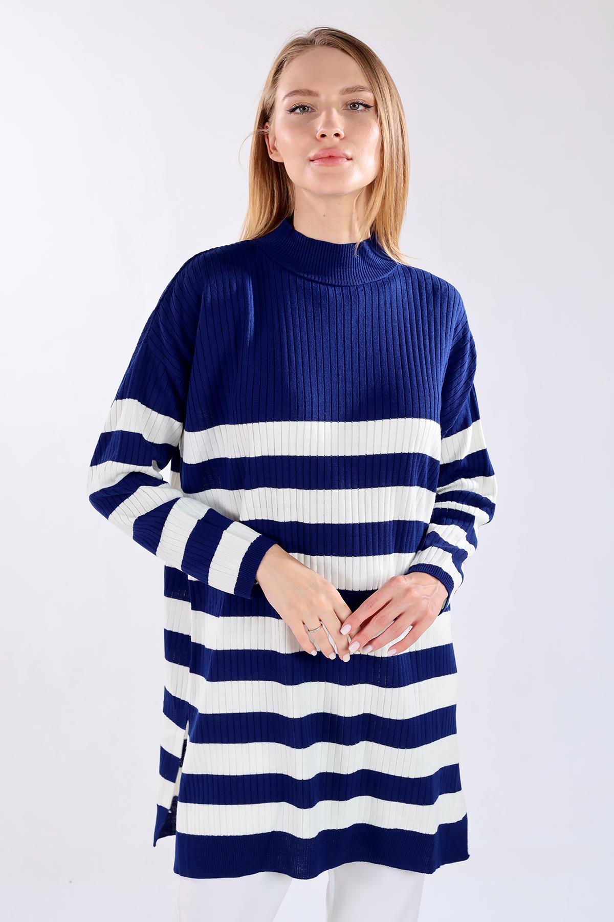 5330 Çizgili Triko Tunik Laci - 2