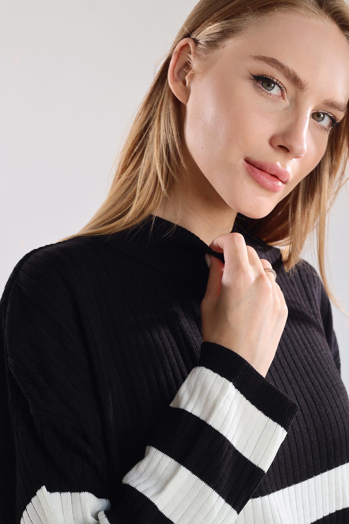 Siyah Çizgili Triko Tunik 5330 - 4