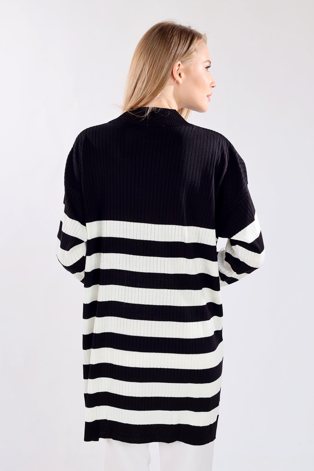 Siyah Çizgili Triko Tunik 5330 - 5