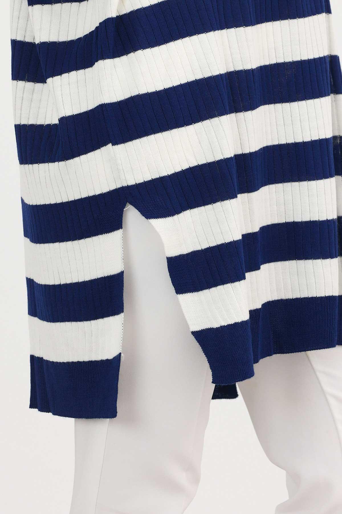 5335 Çizgili Fitilli Triko Tunik Laci - RAYS