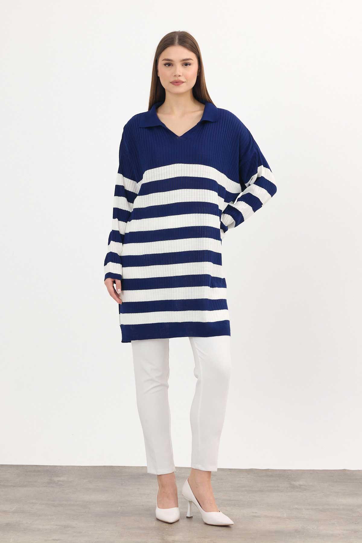 Laci Çizgili Fitilli Triko Tunik 5335 - 2