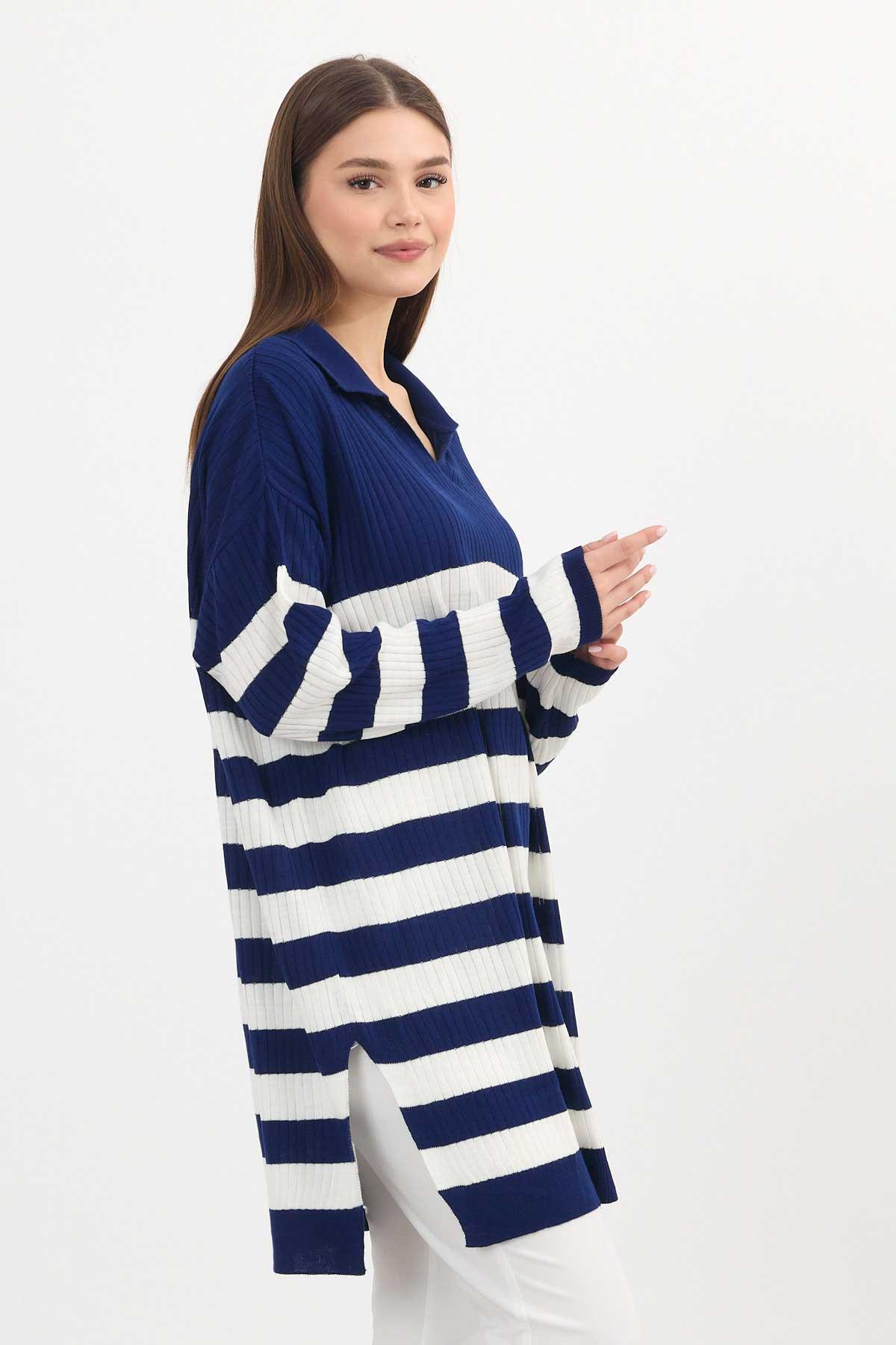 Laci Çizgili Fitilli Triko Tunik 5335 - 7