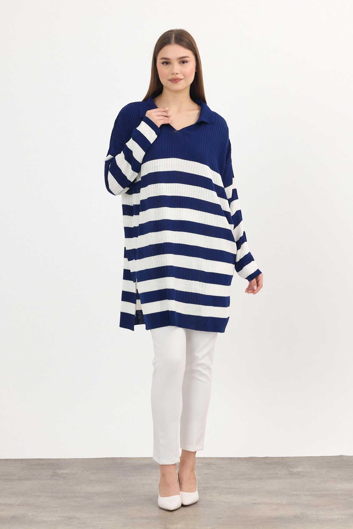 Laci Çizgili Fitilli Triko Tunik 5335 - 8