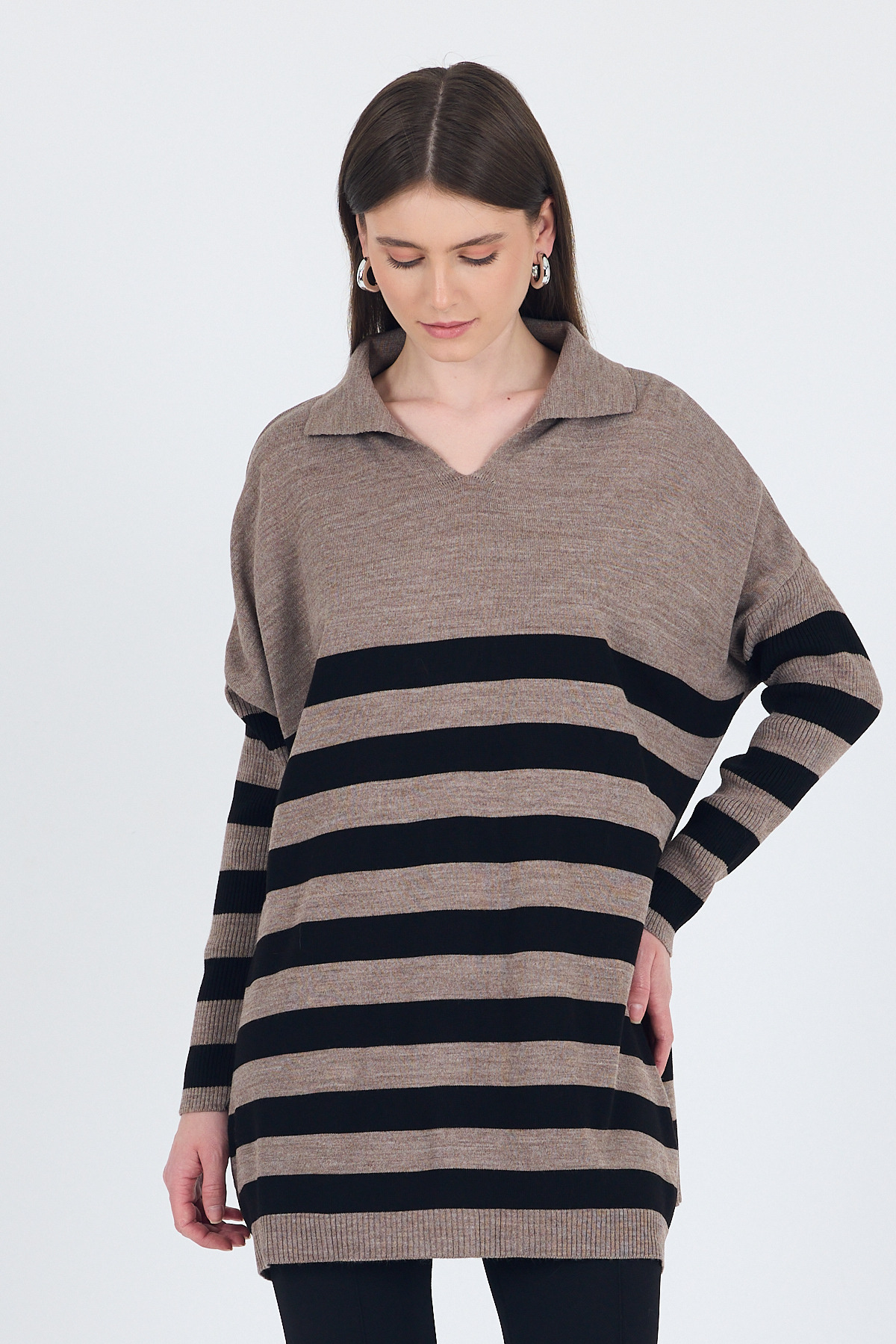 Vizon Polo Yaka Çizgili Tunik 5340 - RAYS