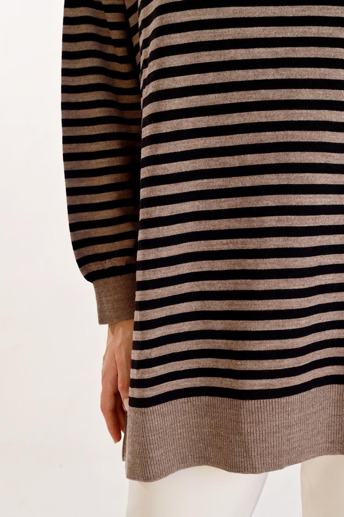 Vizon İnce Çizgi Polo Yaka Tunik 5345 - 5