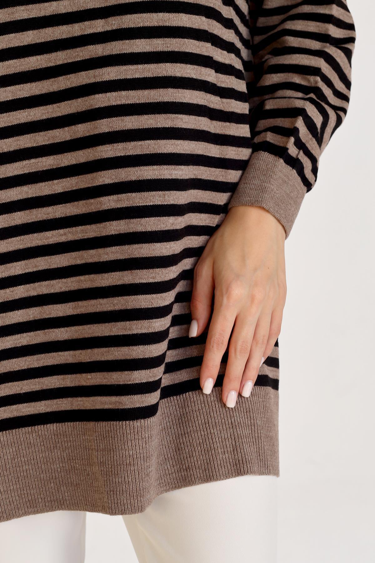 Vizon İnce Çizgi Polo Yaka Tunik 5345 - 6