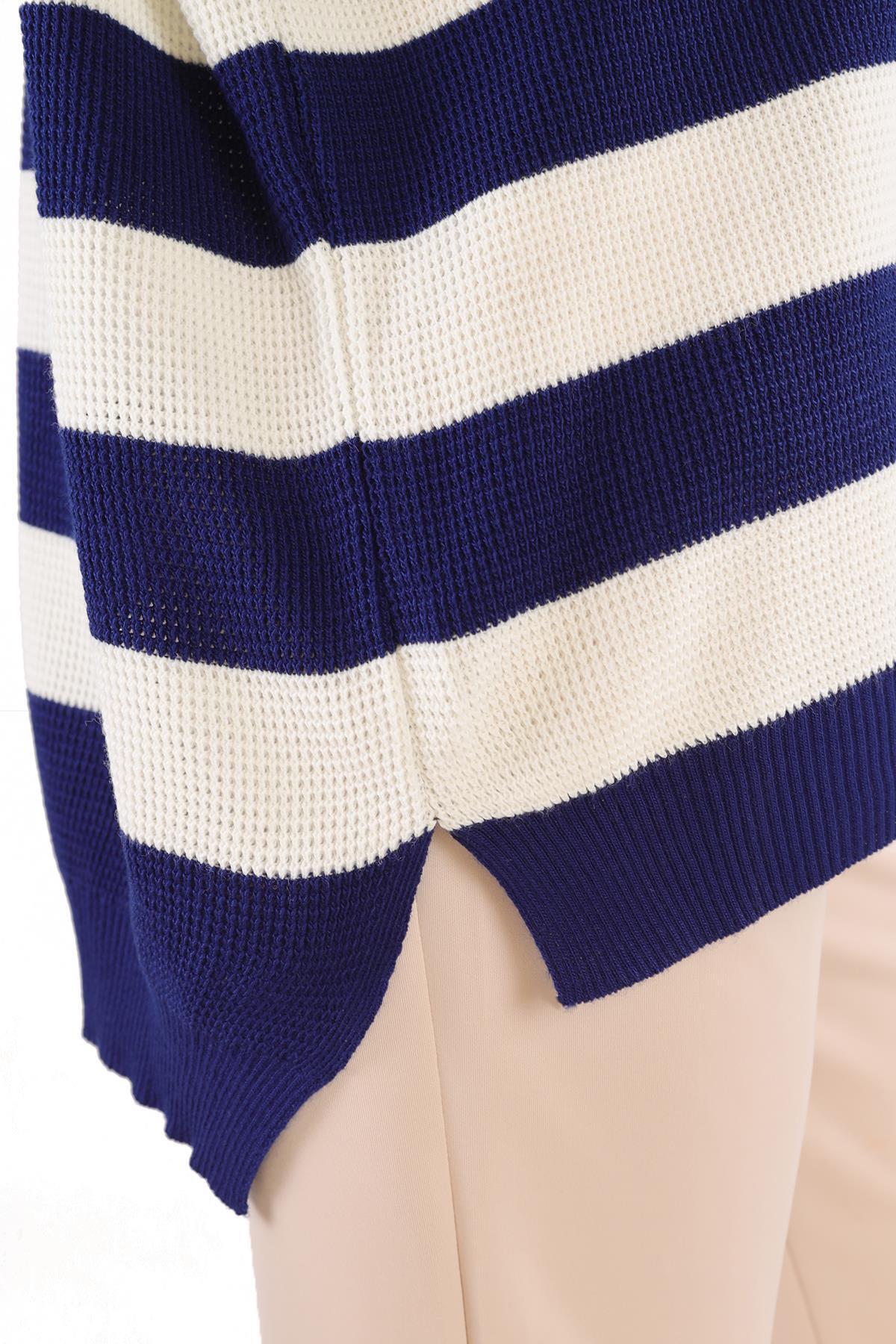 Laci Bisiklet Yaka Çizgili Tunik 5380 - 8