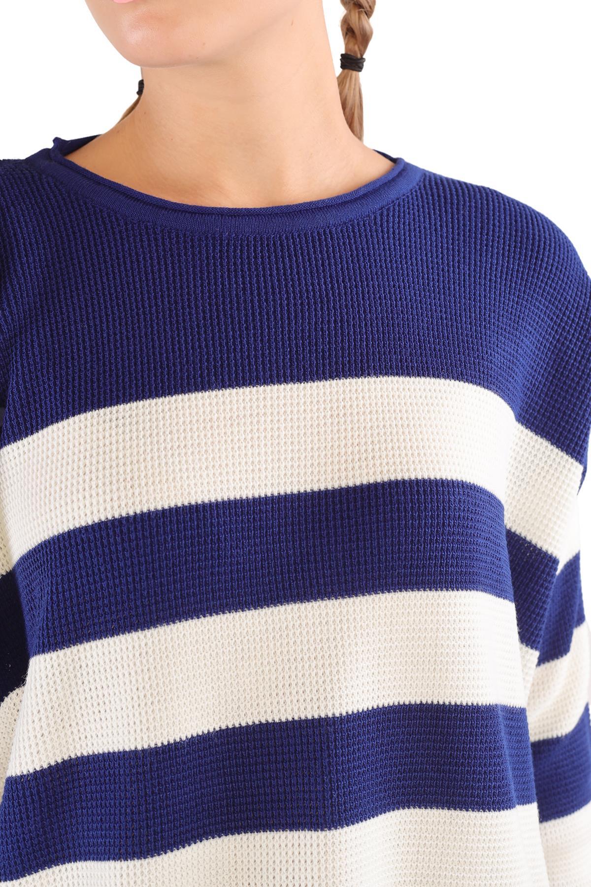 5380 Bisiklet Yaka Çizgili Tunik Laci - RAYS