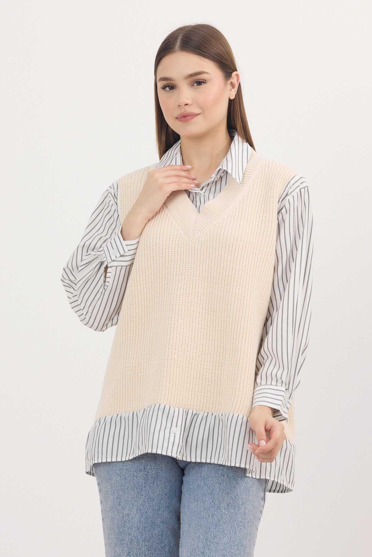 Taş Gömlek Detay Kazak 5395 