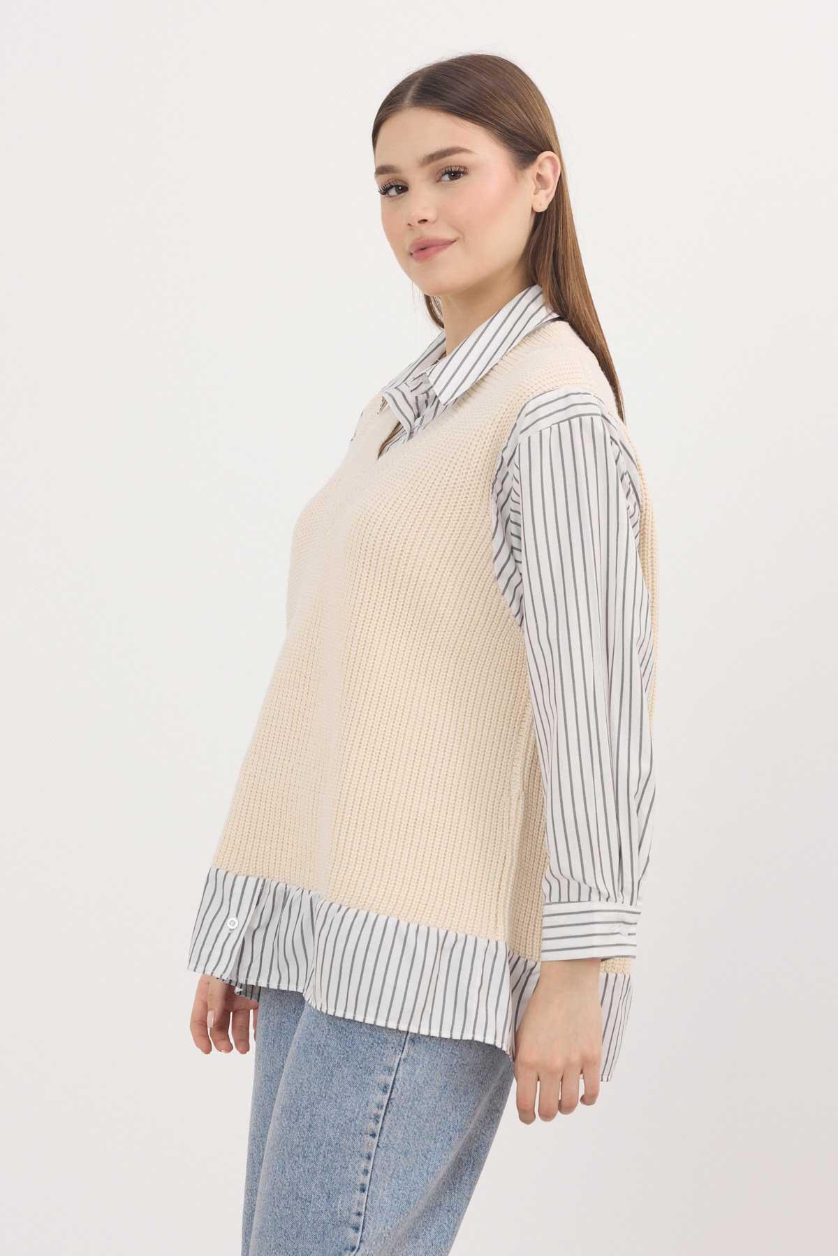 Taş Gömlek Detay Kazak 5395 - 6