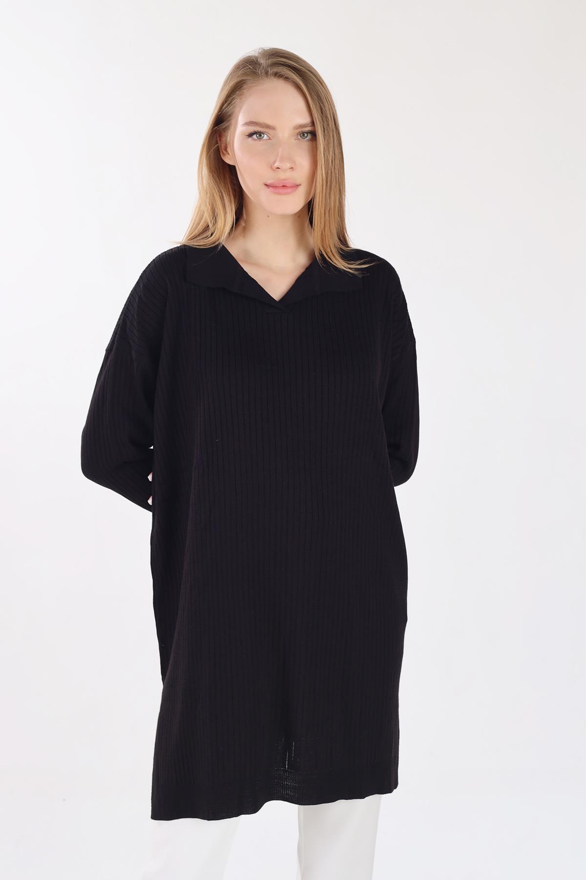 Siyah Polo Yaka Tunik 5410 - 2