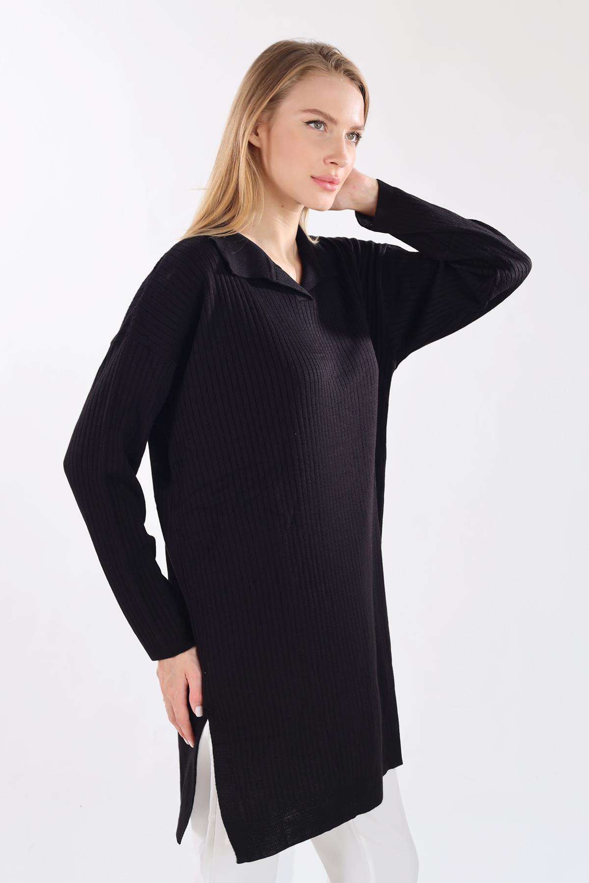 Siyah Polo Yaka Tunik 5410 - 3