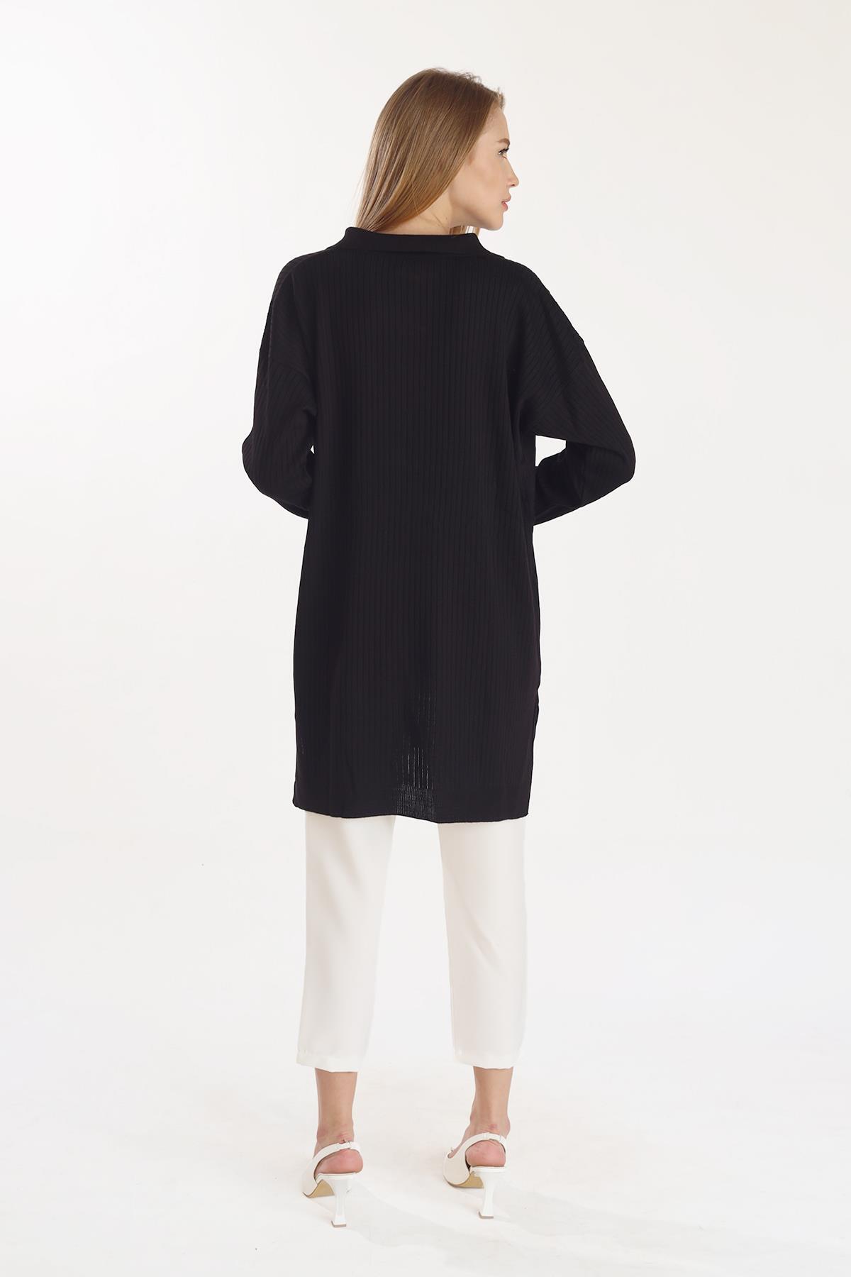 Siyah Polo Yaka Tunik 5410 - 5