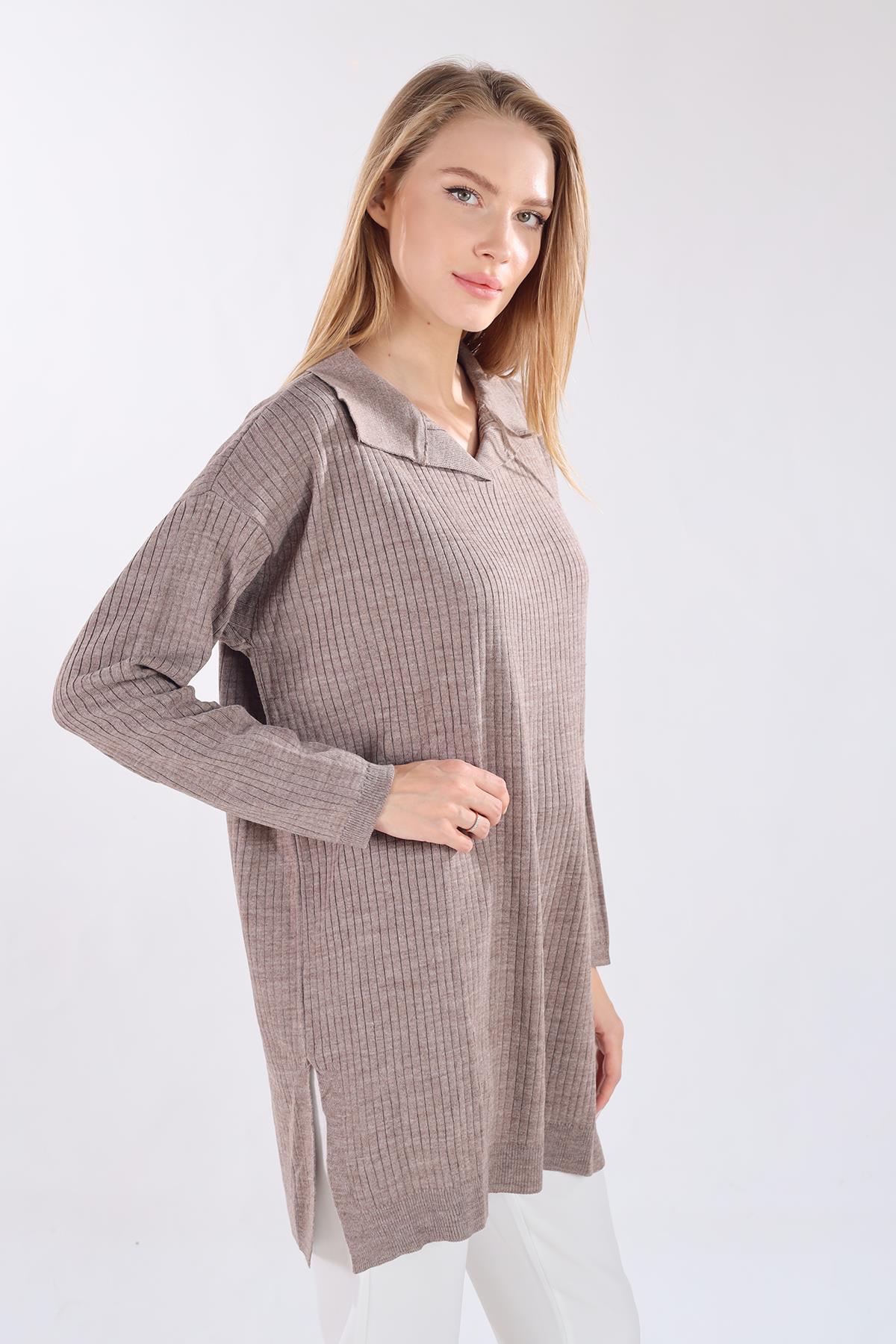 5410 Polo Yaka Tunik Vizon - 3