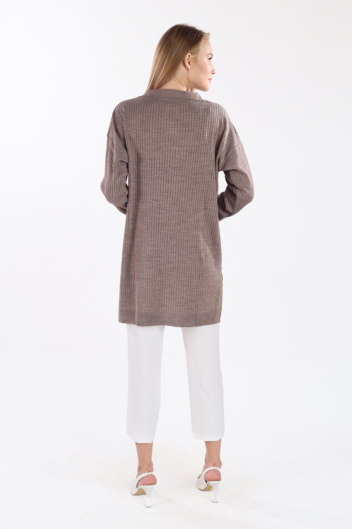 5410 Polo Yaka Tunik Vizon - 5