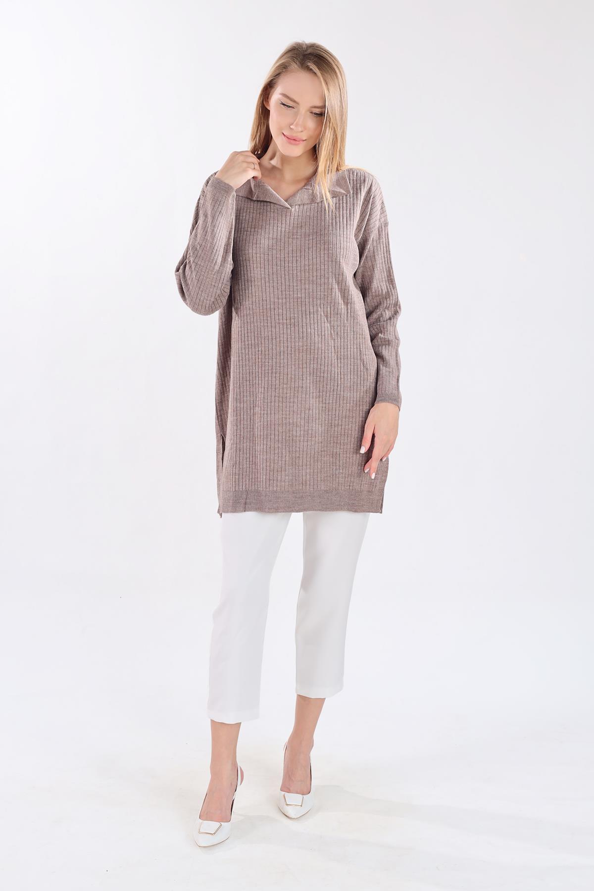 5410 Polo Yaka Tunik Vizon - 9