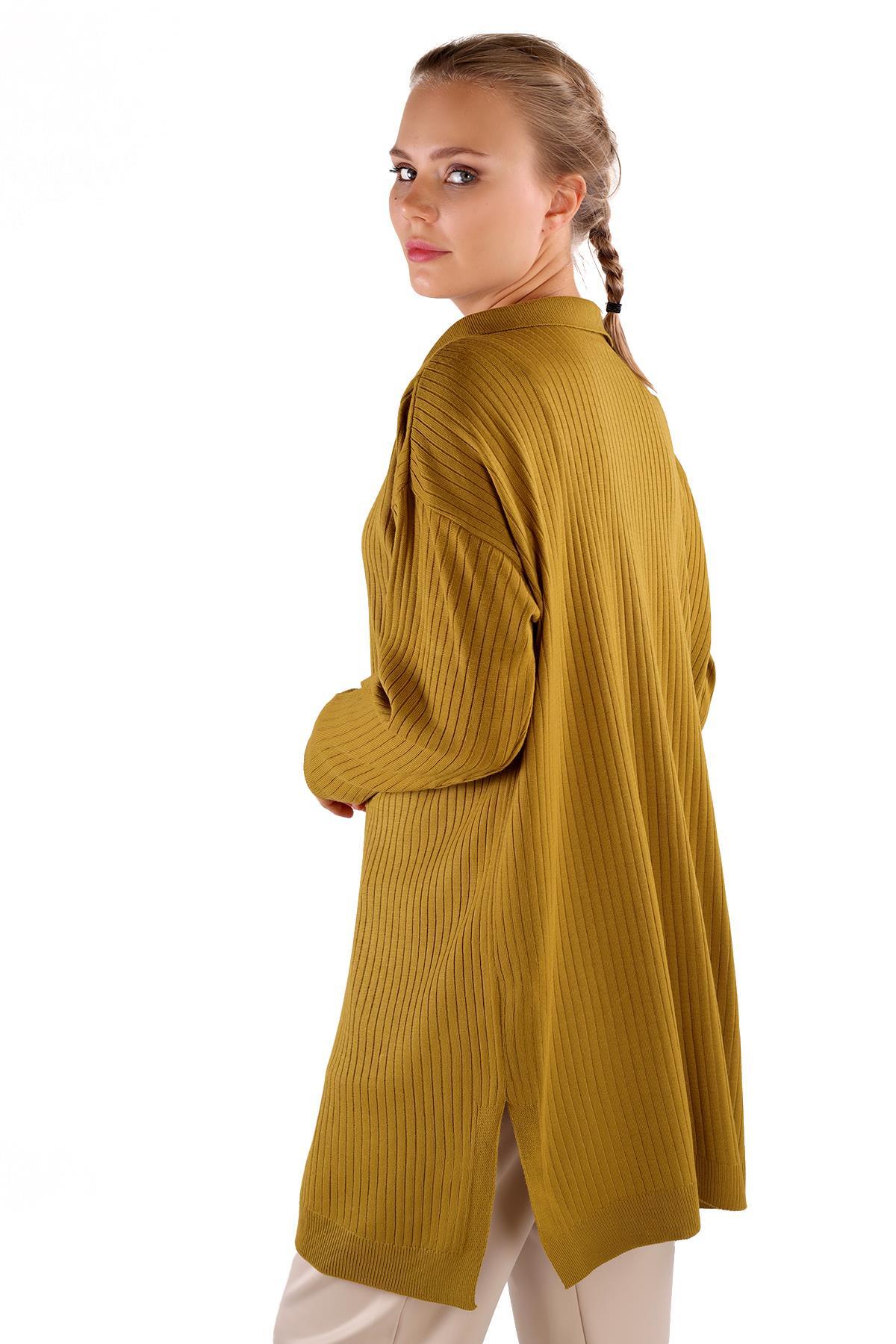 Yağ Yeşili Polo Yaka Tunik 5410 - 6