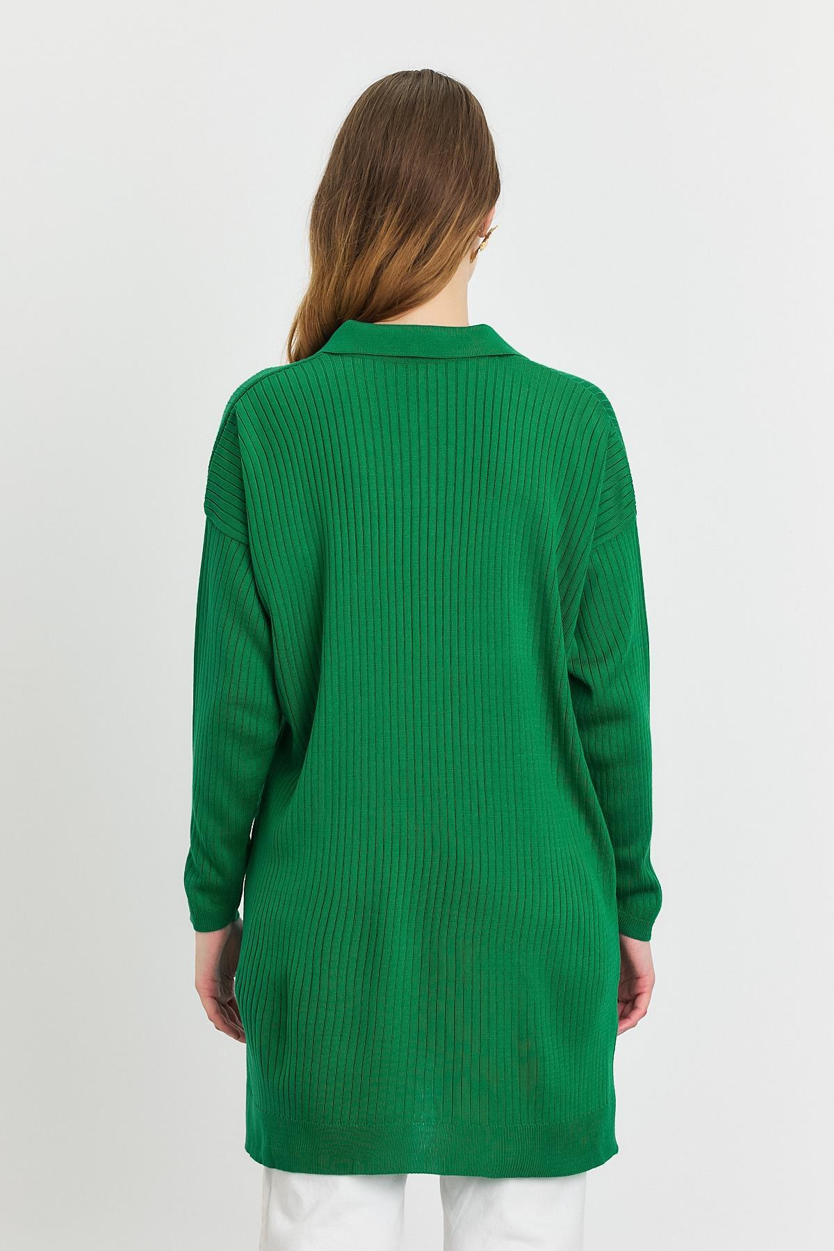 Benetton Yeşili Polo Yaka Tunik 5410 - 5