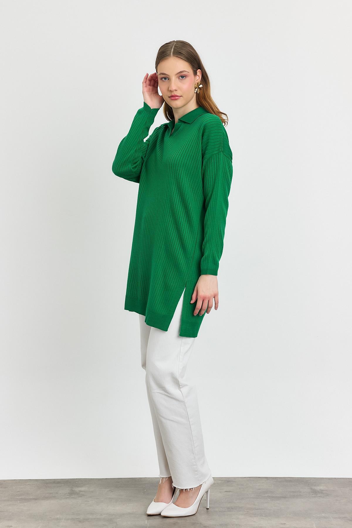Benetton Yeşili Polo Yaka Tunik 5410 - 6