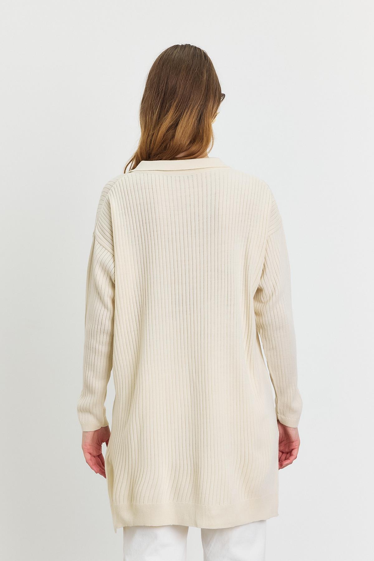 Ekru Polo Yaka Tunik 5410 - 5