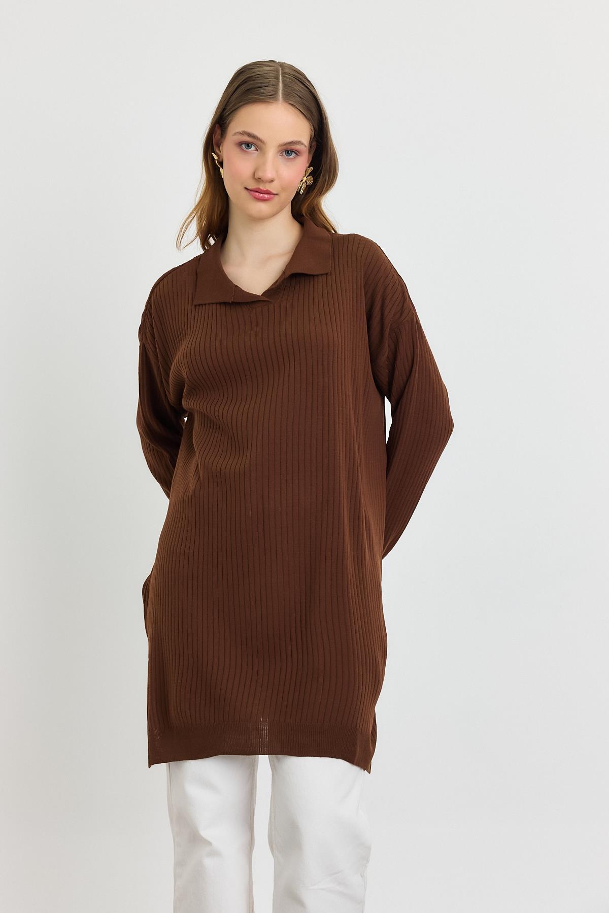 Kahve Polo Yaka Tunik 5410 - 2