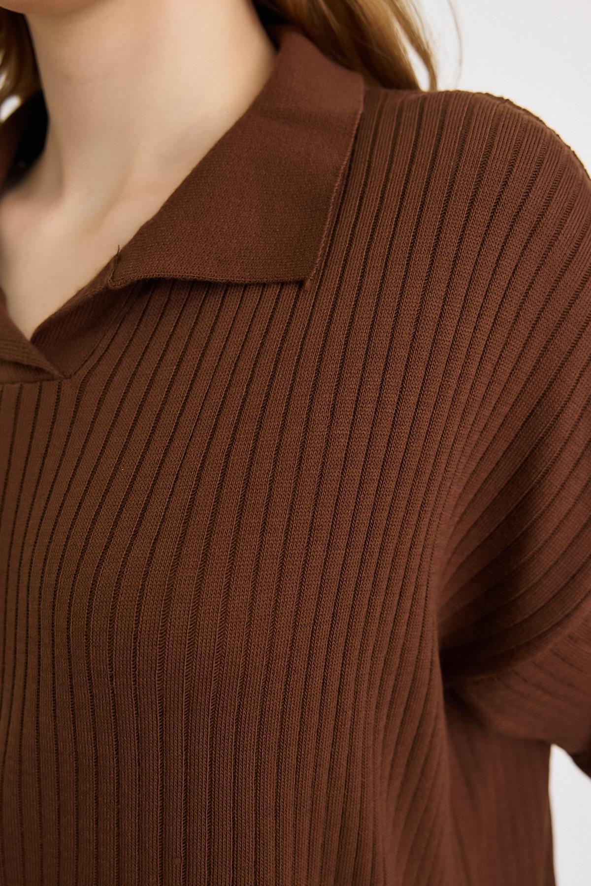 Kahve Polo Yaka Tunik 5410 - 4