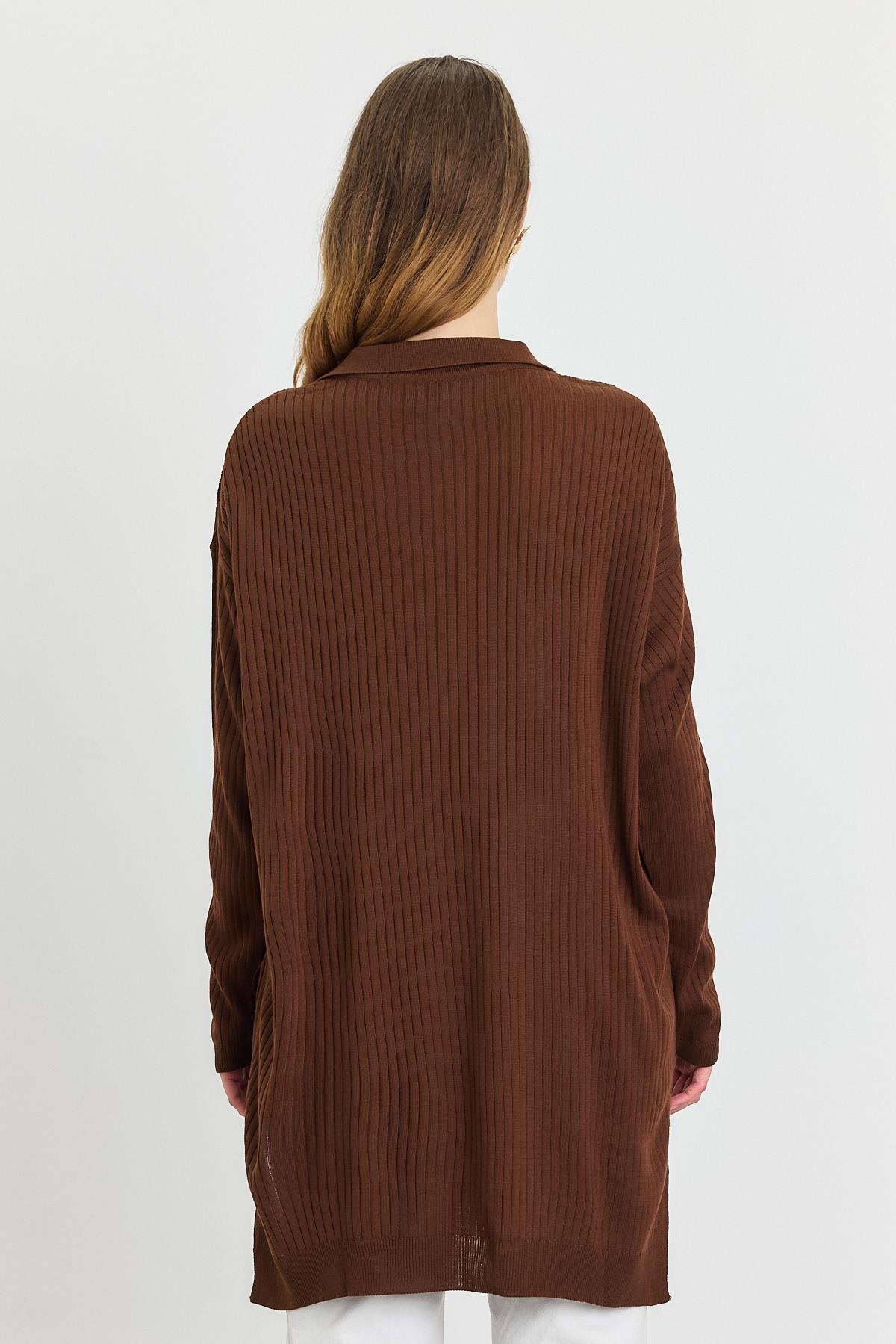 Kahve Polo Yaka Tunik 5410 - 5
