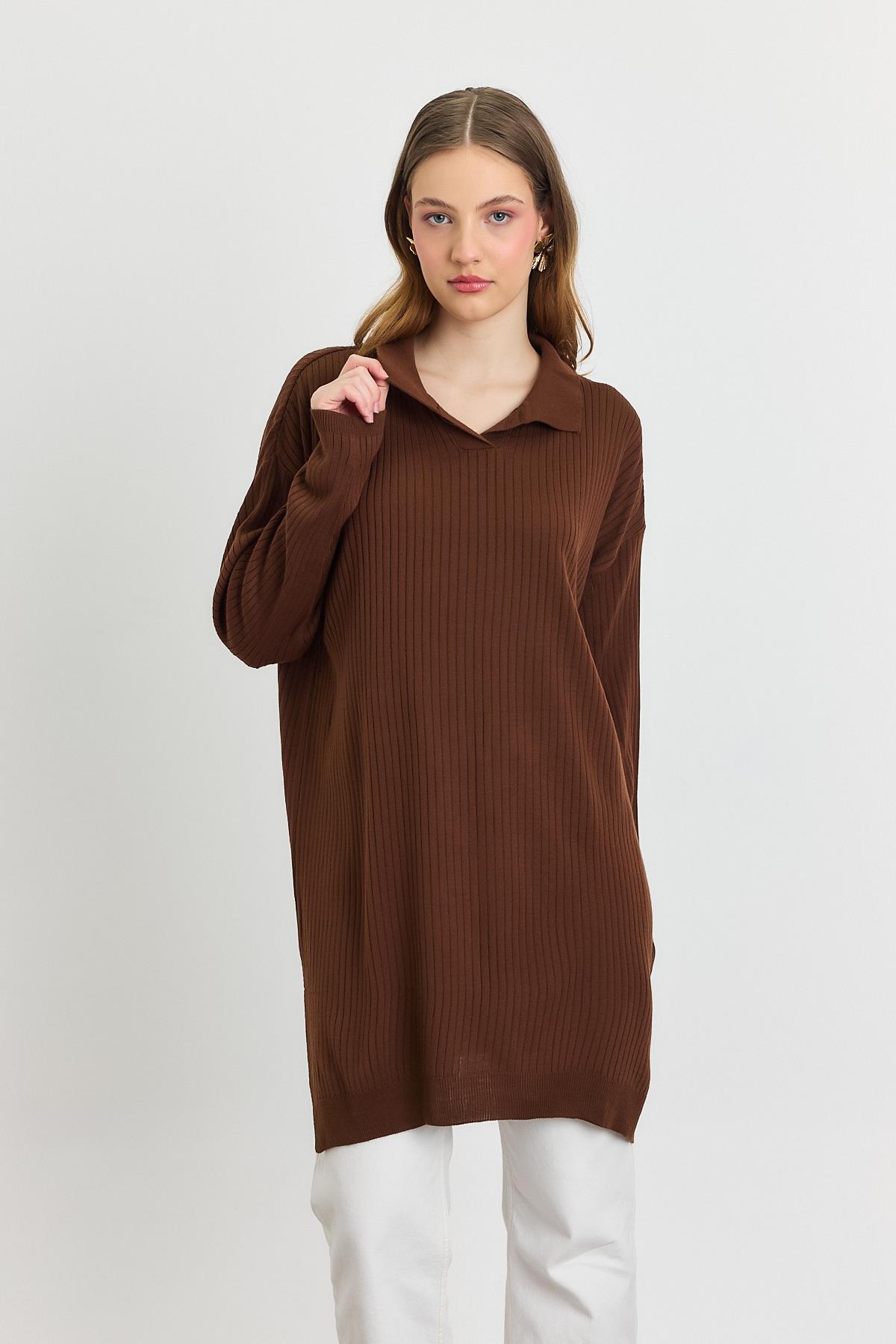 Kahve Polo Yaka Tunik 5410 - 7