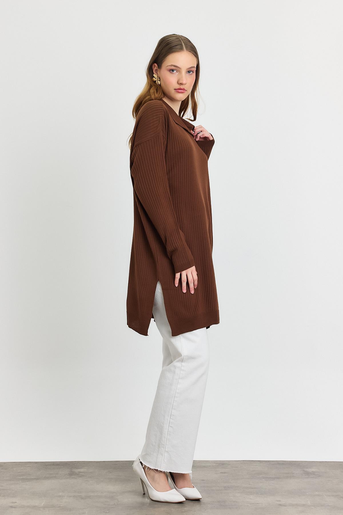 Kahve Polo Yaka Tunik 5410 - 8