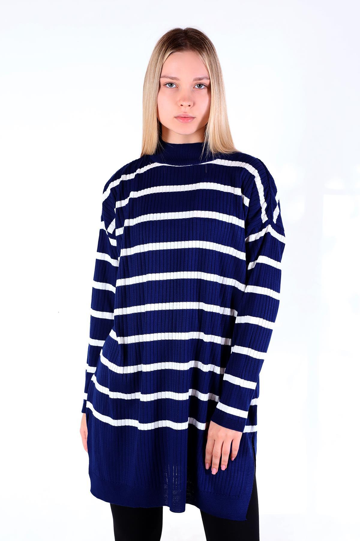 Laci Çizgili Balıkçı Yaka Tunik 5415 